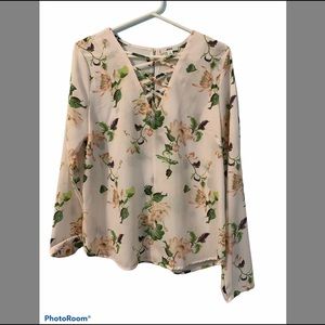 ARDENE FLOWY BLOUSE TIE-UP FRONT WITH BUTTON BACK